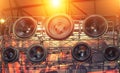 Sound speakers background Royalty Free Stock Photo