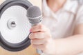 Sound speakers close-up. Audio stereo system Royalty Free Stock Photo