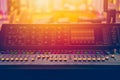 Sound stage mixer music volume control during show Royalty Free Stock Photo