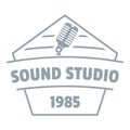 Sound studio logo, simple gray style