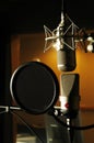 Sound studio with microphone Royalty Free Stock Photo