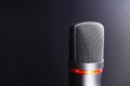 Sound studio. Microphone with cable isolated Royalty Free Stock Photo