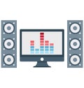 Sound System Colored Vector Isolated Vector icons that can be easily modified and edit