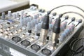 Sound system control board Royalty Free Stock Photo