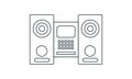 Sound system vector icon. Simple flat symbol. Perfect pictogram illustration on white background. Royalty Free Stock Photo