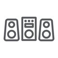 Sound system line icon, party and music, stereo system sign, vector graphics, a linear pattern on a white background. Royalty Free Stock Photo