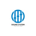 Sound system volume control icon vector illustration