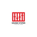 Sound system volume control icon vector illustration Royalty Free Stock Photo