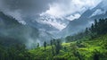 The sound of thunder echoes through the valley as the monsoon rains intensify adding to the already imposing atmosphere