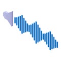 Sound translator icon, isometric style