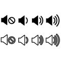 Sound vector icon set. volume illustration sign collection. audio symbol.