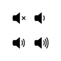 Sound vector icon speaker volume. Audio volume symbol, noise loud button level Royalty Free Stock Photo