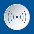 Sound, vibration symbol, blue icon on white button Royalty Free Stock Photo