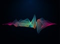 Sound and voice beautiful wave abstract background. Audio wave form vector illustration. Wave of musical soundtrack for record