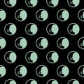 Sound voice seamless pattern isolated on black background Royalty Free Stock Photo
