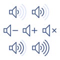 Sound volume icon set vector isolated