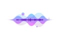 Sound wave abstract digital equalizer. Motion light flow vector music element concept