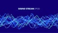 Sound wave. Abstract geometric sound equalizer background. Wave flow. Data chart. Big data analytic