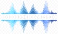 Sound wave audio digital abstract equalizer in shades of blue color Royalty Free Stock Photo