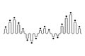 Sound wave. Audio digital equalizer technology, musical pulse vector Illustration. Voice line waveform or volume level