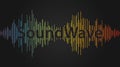 Sound wave, audio waveform background. Equalizer frequency range, voice recorder vector illustration. Colorful