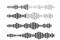 Sound wave decibel audio record simple voice message icon isolated on white background. Podcast player, music track Royalty Free Stock Photo