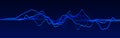 Sound wave element. Abstract blue digital equalizer. Big data visualization. Dynamic light flow. 3d rendering