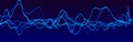 Sound wave element. Abstract blue digital equalizer. Big data visualization. Dynamic light flow. 3d rendering Royalty Free Stock Photo