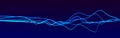 Sound wave element. Abstract blue digital equalizer. Big data visualization. Dynamic light flow. 3d rendering Royalty Free Stock Photo