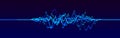 Sound wave element. Abstract blue digital equalizer. Big data visualization. Dynamic light flow. 3d rendering Royalty Free Stock Photo
