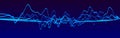 Sound wave element. Abstract blue digital equalizer. Big data visualization. Dynamic light flow. 3d rendering Royalty Free Stock Photo