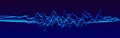 Sound wave element. Abstract blue digital equalizer. Big data visualization. Dynamic light flow. 3d rendering Royalty Free Stock Photo