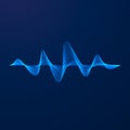 Sound wave. Equalizer pattern. Abstract blue digital waveform. Vector illustration