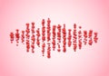 Sound wave filled with hearts for Valentine's Day, love mixtape cover