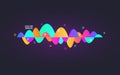 Sound wave gradient. Colorful digital equalizer. Personal assistant template. Abstract dynamic line. Audio technology Royalty Free Stock Photo