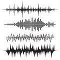 Sound Wave Icon Set. Music soundwave icons set. Equalize audio a Royalty Free Stock Photo