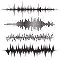 Sound Wave Icon Set. Music soundwave icons set. Equalize audio a