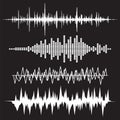 Sound Wave Icon Set. Music soundwave icons set. Equalize audio a Royalty Free Stock Photo