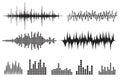 Sound Wave Icon Set. Music soundwave icons set. Equalize audio a