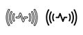 Sound wave icon vector set. Electronic speak devices symbol