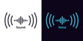 Sound Wave Icon For Voice Recognition In Virtual Assistant, Speech Sign. Abstract Audio Wave, Voice Command Control