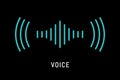 Sound wave icon voice recognition in virtual assistant, speech sign. Abstract audio wave, command Royalty Free Stock Photo