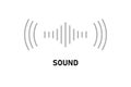 Sound wave icon voice recognition in virtual assistant, speech sign. Abstract audio wave, command Royalty Free Stock Photo