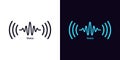 Sound wave icon for voice recognition in virtual assistant, speech signal. Abstract audio wave, voice command control Royalty Free Stock Photo