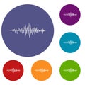 Sound wave icons set Royalty Free Stock Photo