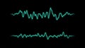 Sound wave line signal. Waveform audio spectrum. FUI, HUD element