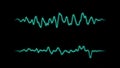 Sound wave line signal. Waveform audio spectrum. FUI, HUD element