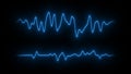 Sound wave line signal. Waveform audio spectrum. FUI, HUD element