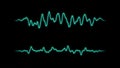 Sound wave line signal. Waveform audio spectrum. FUI, HUD element