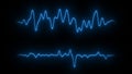 Sound wave line signal. Waveform audio spectrum. FUI, HUD element